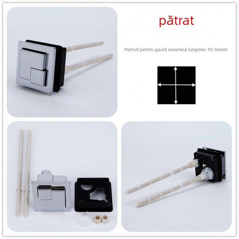 Buton dublu pentru toaletă, rezervor rotund clasic, piesă universală de înlocuire, instalare disponibilă, stil nou chinezesc