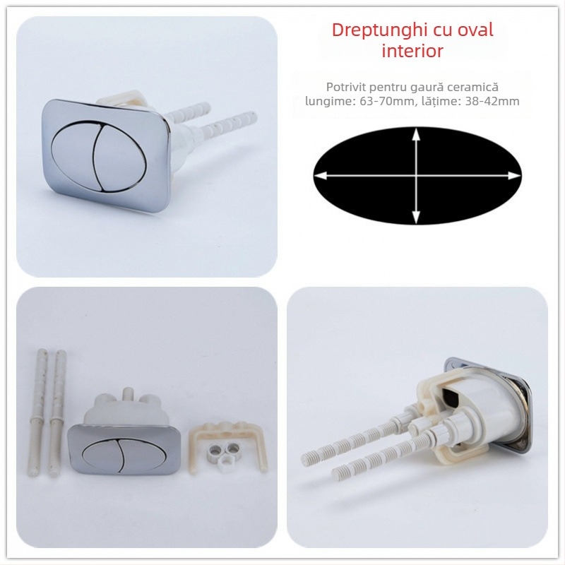 Buton dublu pentru toaletă, rezervor rotund clasic, piesă universală de înlocuire, instalare disponibilă, stil nou chinezesc