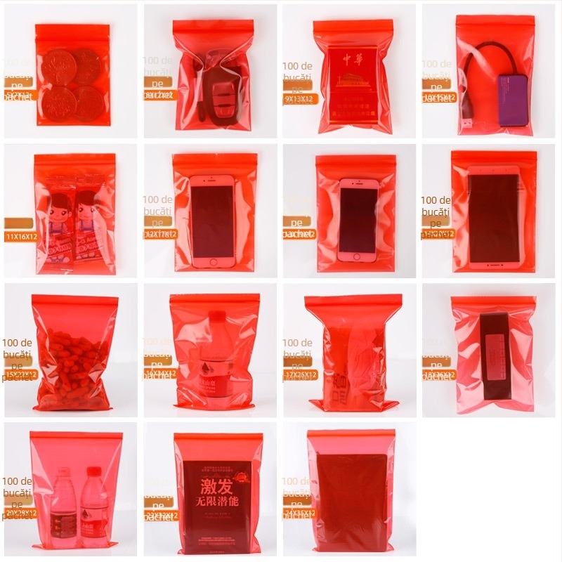 Pungă ZIPLOCK autoînchisă pentru bijuterii; pungă de ambalare din plastic; logo tipărit