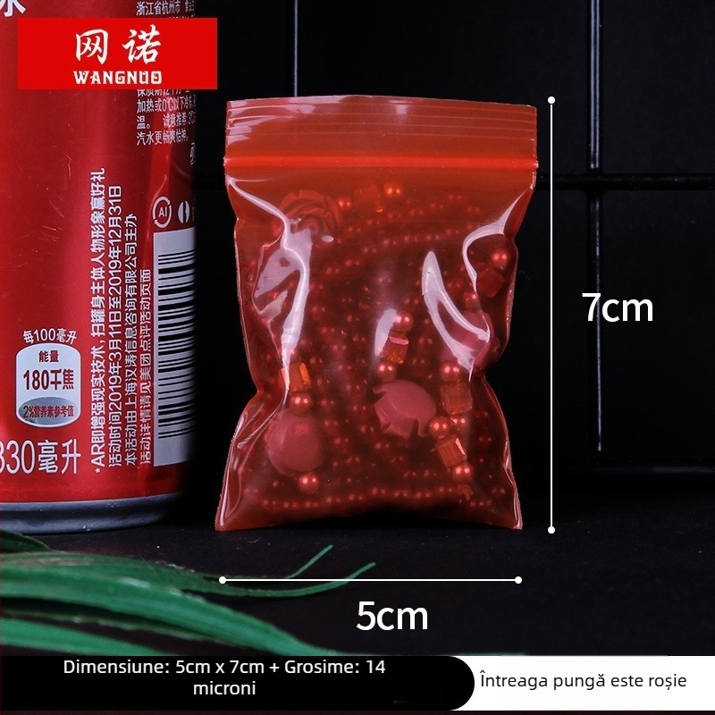 Pungă ZIPLOCK autoînchisă pentru bijuterii; pungă de ambalare din plastic; logo tipărit