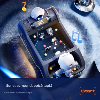 Mașină de aruncat bile pentru copii — material ABS, temă interstelară, scor la țintă, moduri sunet și lumini, pentru copii între 4 și 6 ani