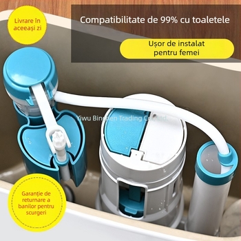 Accesorii pentru rezervorul de toaletă — Ventil de alimentare cu apă, Ventil de evacuare, Ventil plutitor, set de 3 piese; Brand Junmai; Material: Formaldehidă; Stil: Simplitate modernă; Utilizare: apăsare dublă