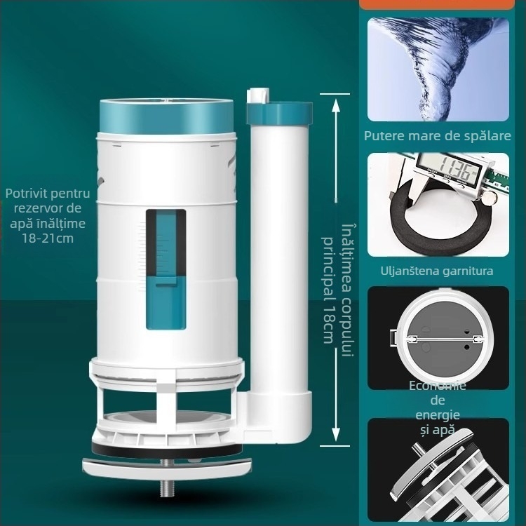 Accesorii pentru rezervorul de toaletă — Ventil de alimentare cu apă, Ventil de evacuare, Ventil plutitor, set de 3 piese; Brand Junmai; Material: Formaldehidă; Stil: Simplitate modernă; Utilizare: apăsare dublă