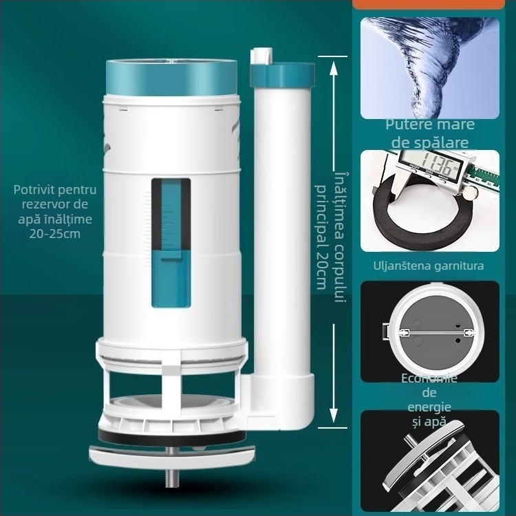 Accesorii pentru rezervorul de toaletă — Ventil de alimentare cu apă, Ventil de evacuare, Ventil plutitor, set de 3 piese; Brand Junmai; Material: Formaldehidă; Stil: Simplitate modernă; Utilizare: apăsare dublă