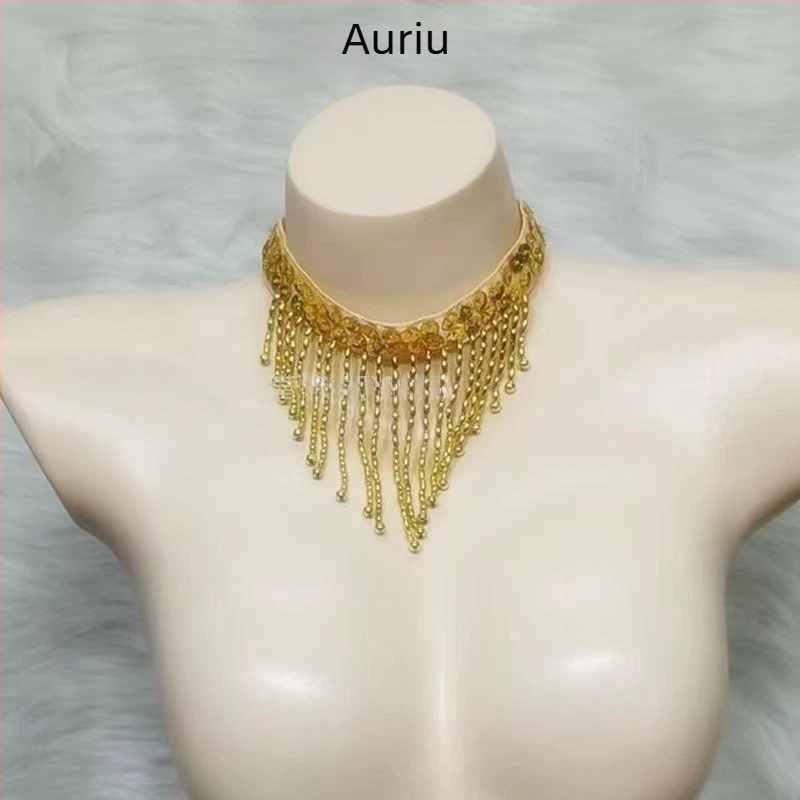 Costum de dans al abdomen cu sutien brodat manual și mărgele, set din trei piese, unisex, material Spandex, lansare primăvara 2025