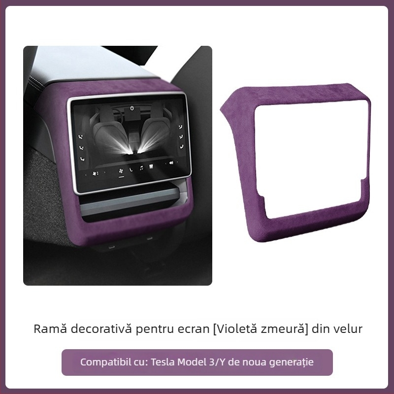 Accesoriu interior din piele intoarsă pentru panoul de control interior al ușii la Tesla Model 3/Y – FMP, montaj snap-on, piele artificială