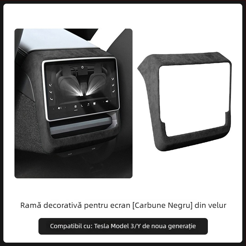 Accesoriu interior din piele intoarsă pentru panoul de control interior al ușii la Tesla Model 3/Y – FMP, montaj snap-on, piele artificială