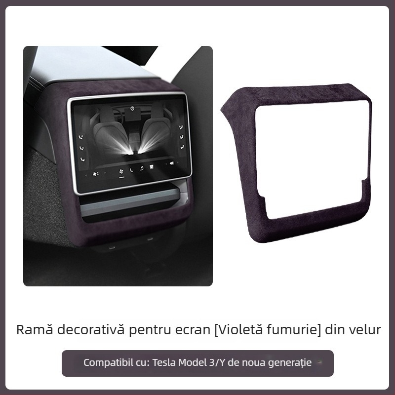 Accesoriu interior din piele intoarsă pentru panoul de control interior al ușii la Tesla Model 3/Y – FMP, montaj snap-on, piele artificială