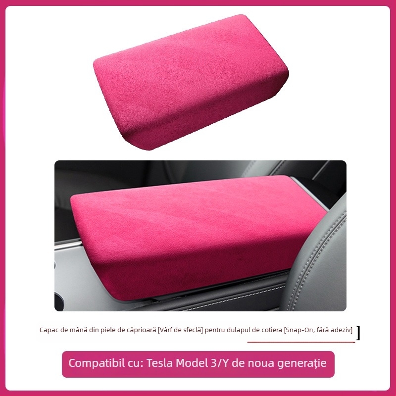 Accesoriu interior din piele intoarsă pentru panoul de control interior al ușii la Tesla Model 3/Y – FMP, montaj snap-on, piele artificială