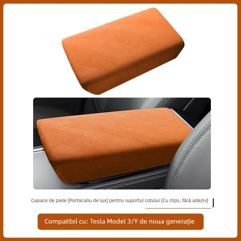 Accesoriu interior din piele intoarsă pentru panoul de control interior al ușii la Tesla Model 3/Y – FMP, montaj snap-on, piele artificială