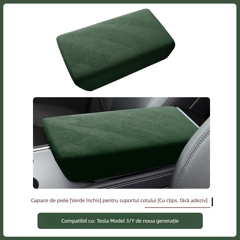 Accesoriu interior din piele intoarsă pentru panoul de control interior al ușii la Tesla Model 3/Y – FMP, montaj snap-on, piele artificială