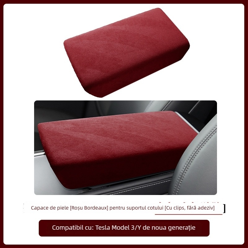 Accesoriu interior din piele intoarsă pentru panoul de control interior al ușii la Tesla Model 3/Y – FMP, montaj snap-on, piele artificială