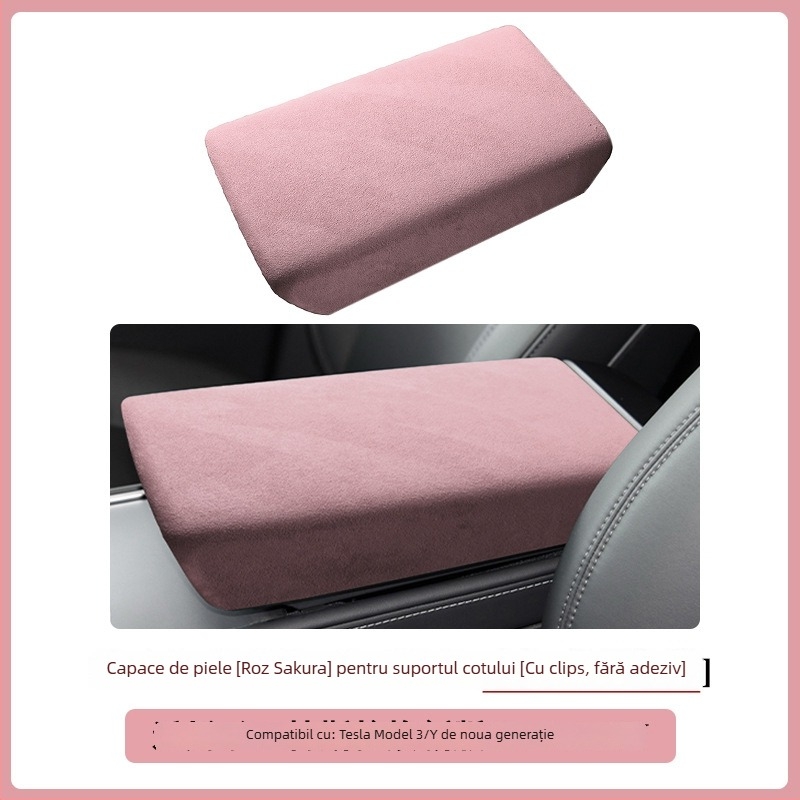 Accesoriu interior din piele intoarsă pentru panoul de control interior al ușii la Tesla Model 3/Y – FMP, montaj snap-on, piele artificială