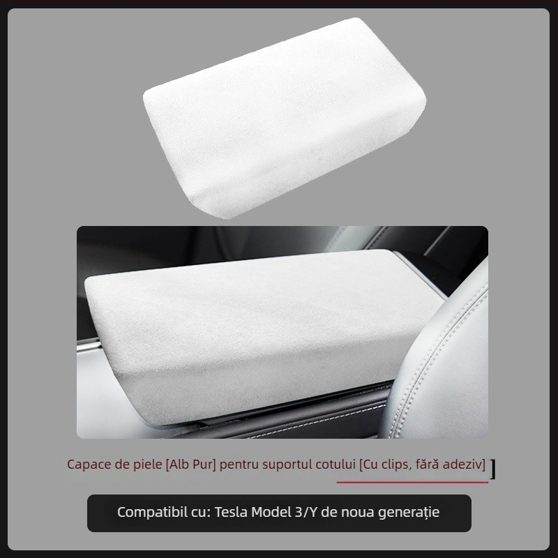 Accesoriu interior din piele intoarsă pentru panoul de control interior al ușii la Tesla Model 3/Y – FMP, montaj snap-on, piele artificială