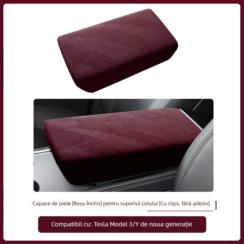 Accesoriu interior din piele intoarsă pentru panoul de control interior al ușii la Tesla Model 3/Y – FMP, montaj snap-on, piele artificială