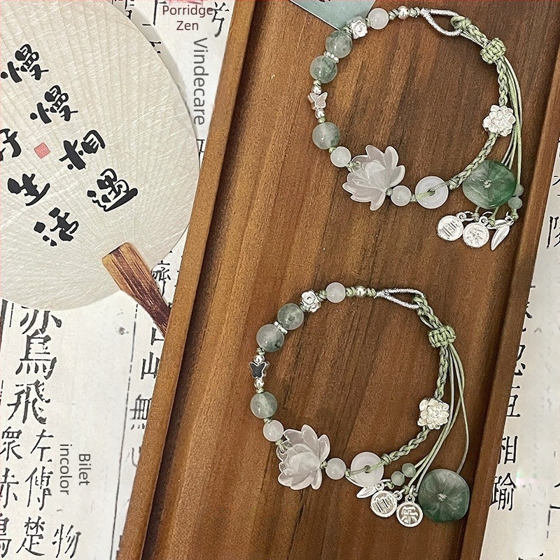 Brățară geometrică unisex, handmade, materiale mixte, stil nou chinezesc-retro