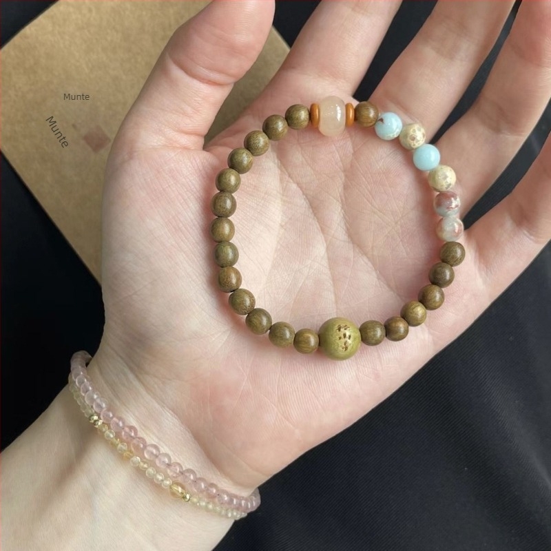 Brățară geometrică unisex, handmade, materiale mixte, stil nou chinezesc-retro