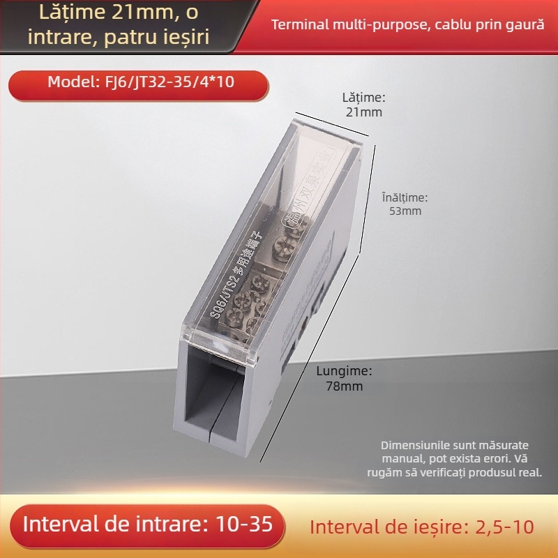 Cutie de legături Sq6/Jts2, intrare unică, mai multe ieșiri, carcasă izolată