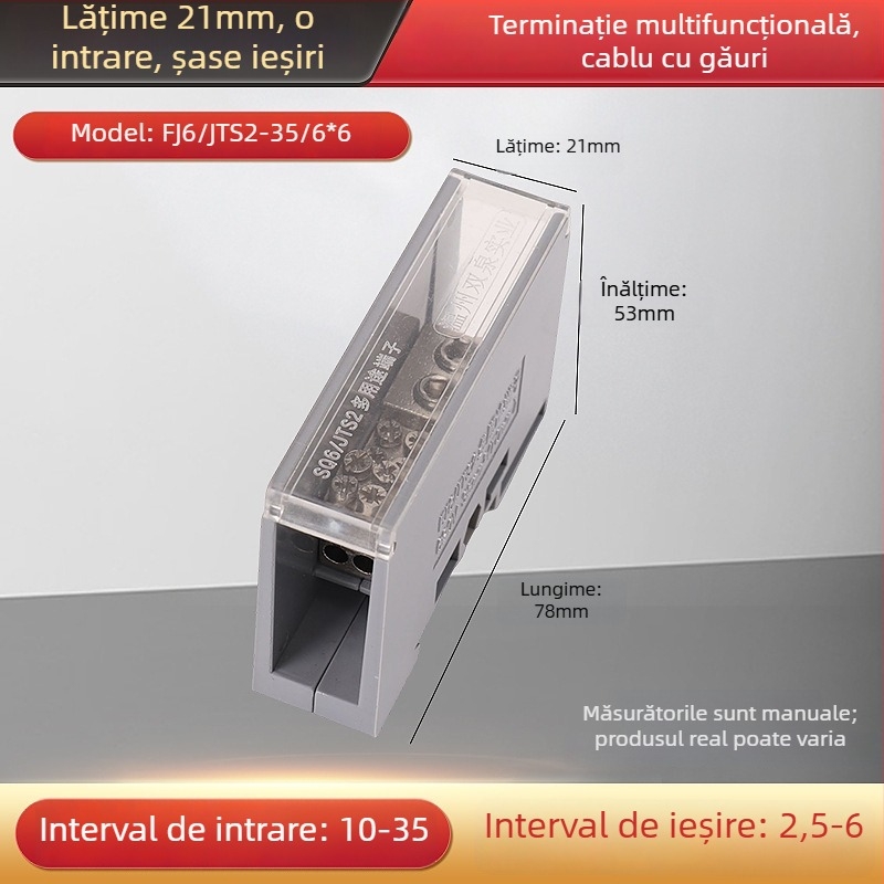 Cutie de legături Sq6/Jts2, intrare unică, mai multe ieșiri, carcasă izolată