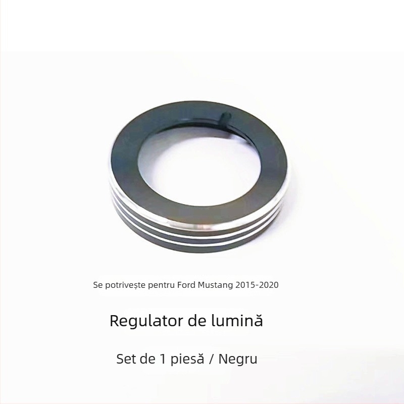 Inel decorativ pentru consola centrală și butonul de climatizare al Mustang, model FTym, compatibil cu 2015–2020, aliaj de aluminiu