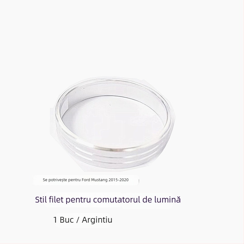 Inel decorativ pentru consola centrală și butonul de climatizare al Mustang, model FTym, compatibil cu 2015–2020, aliaj de aluminiu