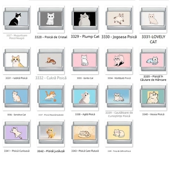 Brățară cu pisică desen animat | oțel inoxidabil • făcut manual • unisex, design original • formă de animal