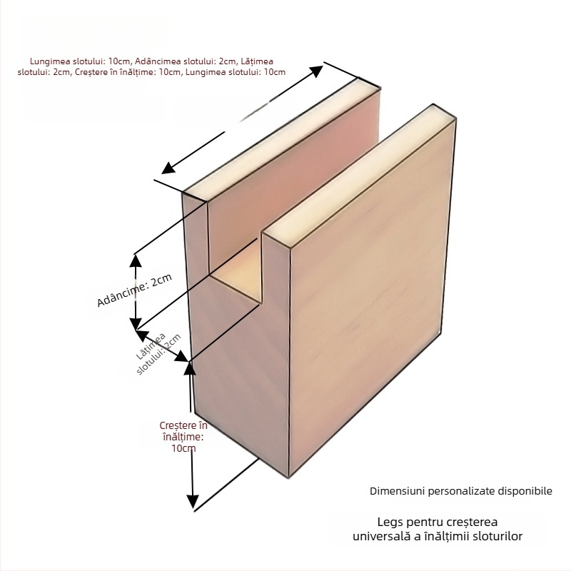 Blocuri de înălțare a picioarelor mobilierului, cu design canelat; material: oțel Q235; potrivite pentru sertare; stil etnic
