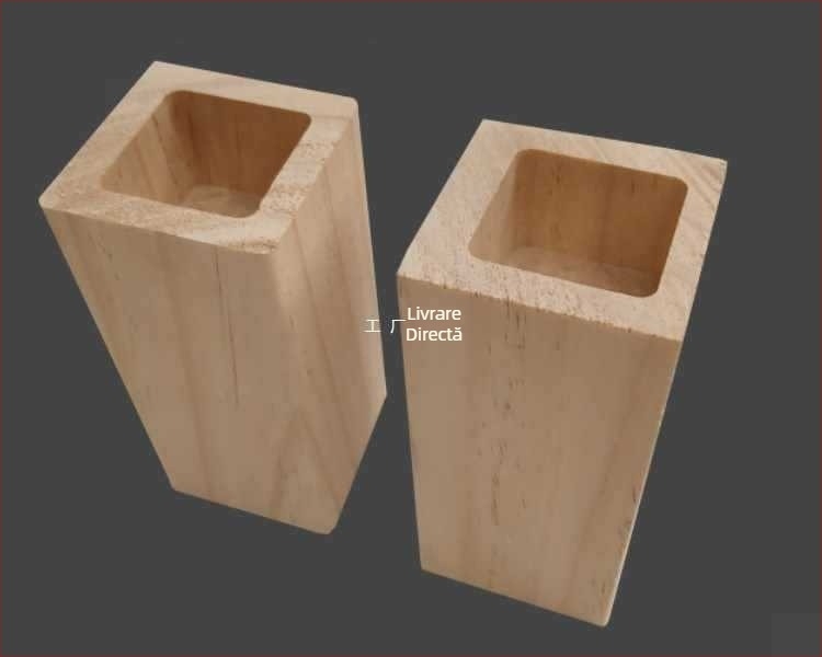 Nivelatoare pentru picioarele mobilierului din blocuri de lemn pentru pat, canapea, masă de cafea, masă de dining și dulap – stil modern și simplu