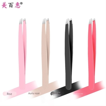 Set pentru sprâncene: clips pentru sprânene și pensete, oțel inoxidabil 410, trei piese, 9,6 cm lungime