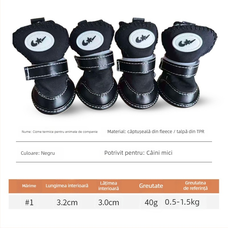 Pantofi de iarnă pentru câini, cu căptușeală din lână de oaie și talpă din tendoane de vițel – calzi, antiderapante, stil leisure, Tinghao
