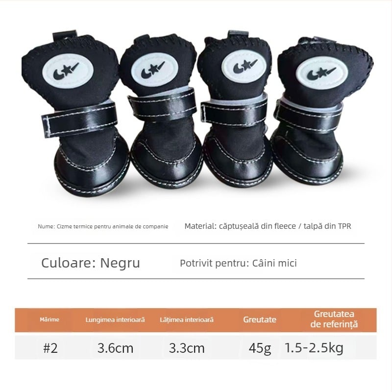 Pantofi de iarnă pentru câini, cu căptușeală din lână de oaie și talpă din tendoane de vițel – calzi, antiderapante, stil leisure, Tinghao