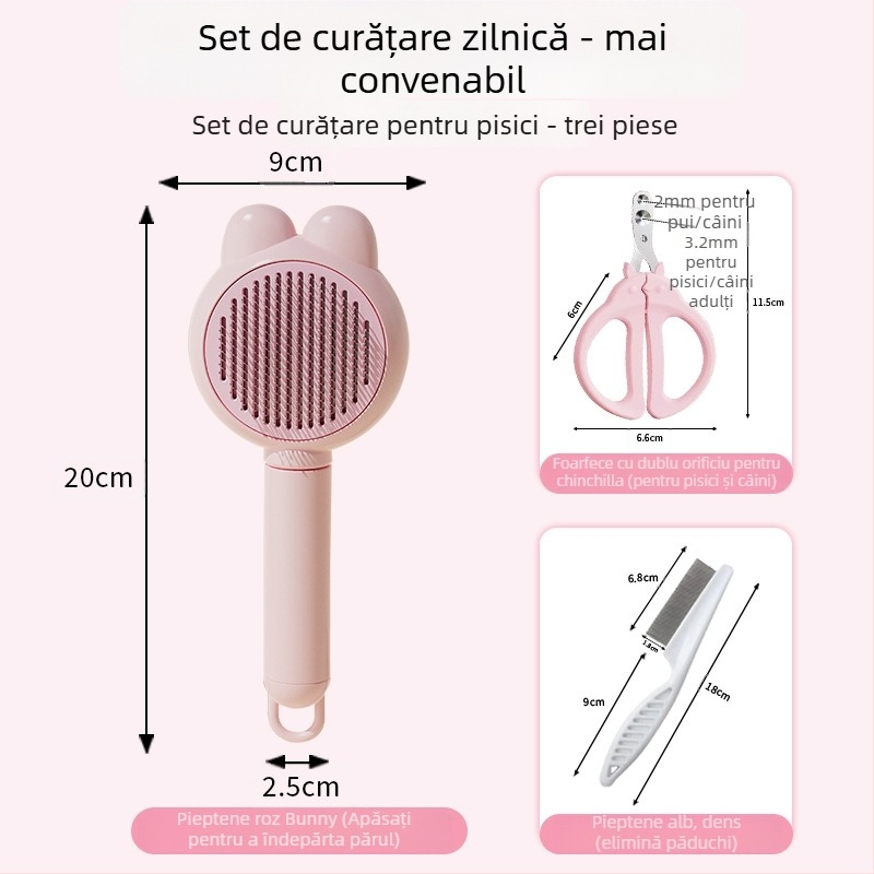 Pieptene pentru îndepărtarea părului la pisici și câini - din plastic