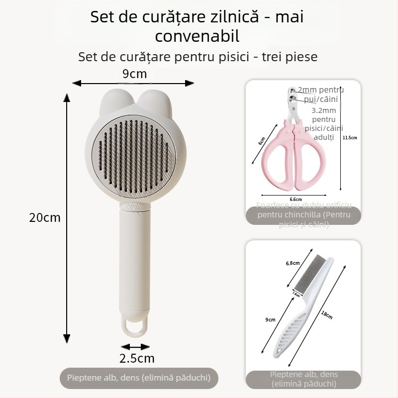 Pieptene pentru îndepărtarea părului la pisici și câini - din plastic