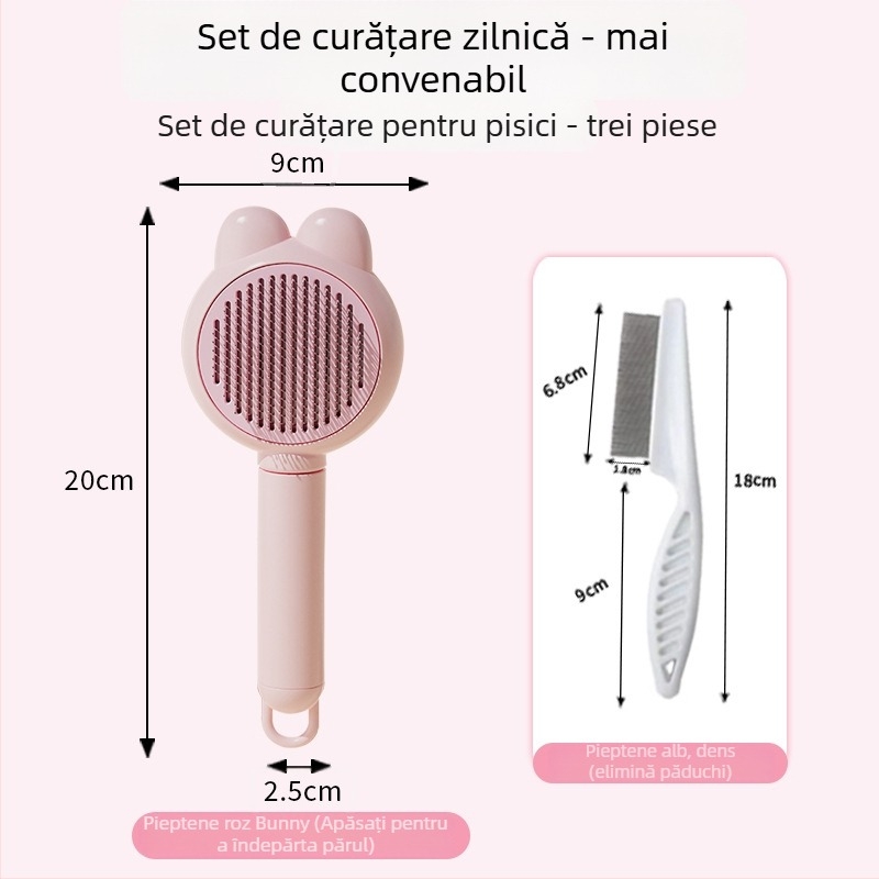 Pieptene pentru îndepărtarea părului la pisici și câini - din plastic