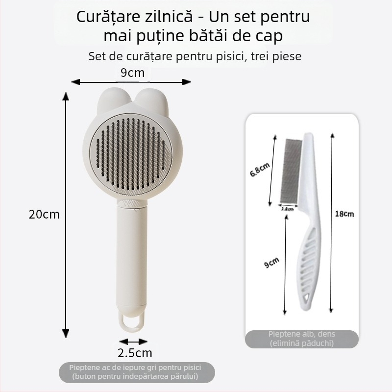Pieptene pentru îndepărtarea părului la pisici și câini - din plastic