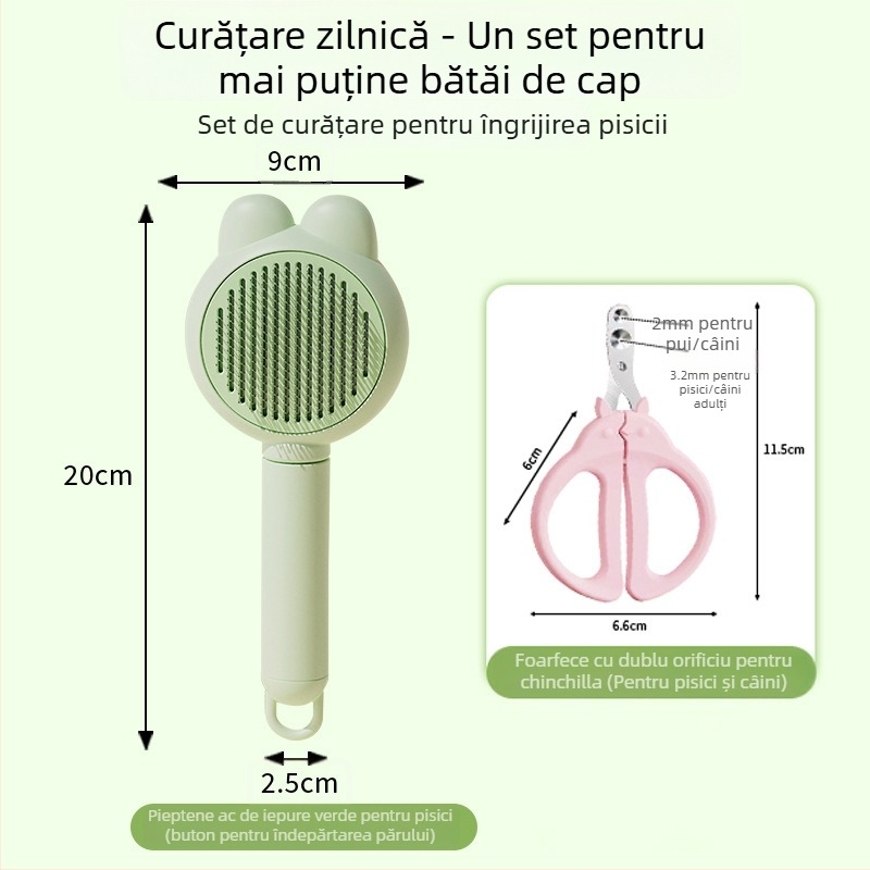 Pieptene pentru îndepărtarea părului la pisici și câini - din plastic