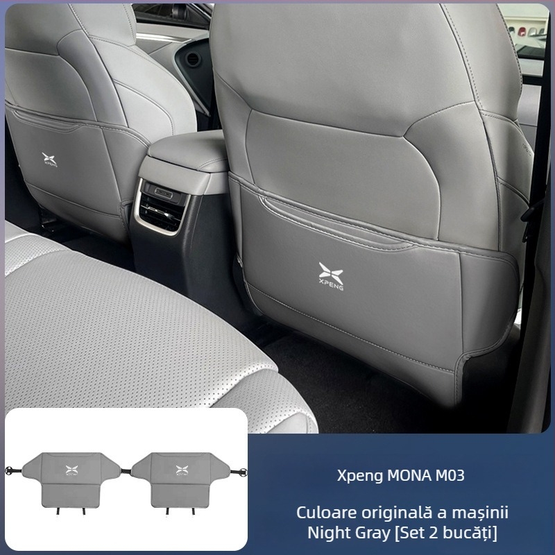 Protecție din piele pentru scaun Xpeng M03 – protecție pentru spatele scaunului, imprimare logo disponibil