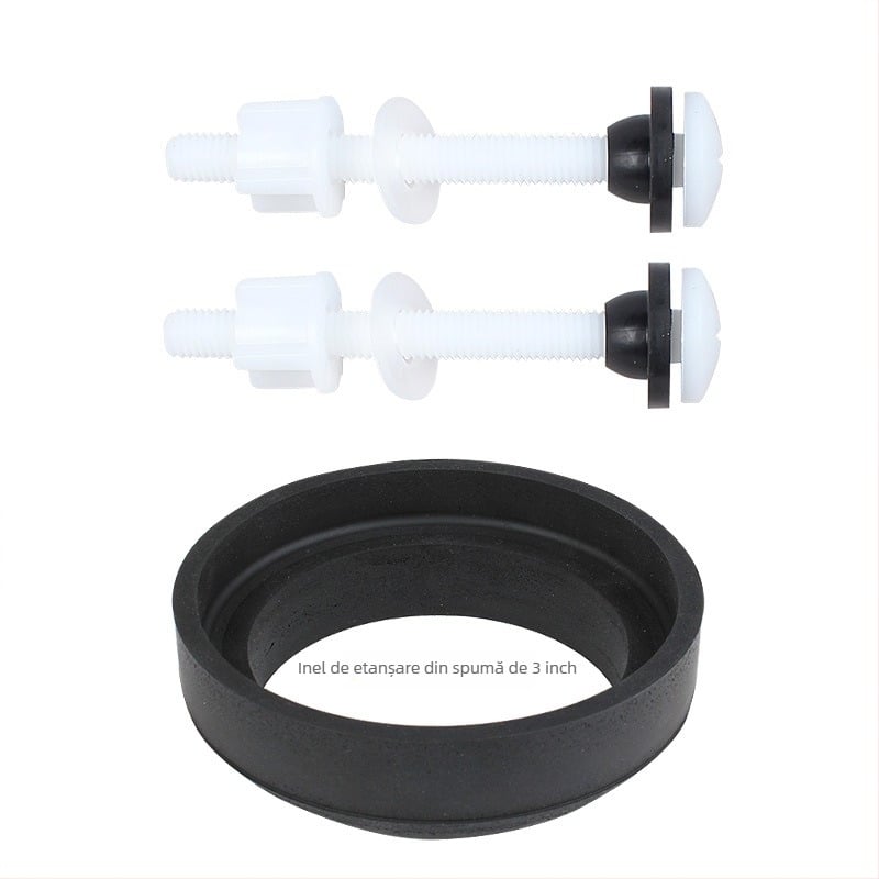 Supapă de drenaj pentru toaletă, design cu separare, etanșare capac cu diametru mare, șurub de fixare a rezervorului, materiale ABS, Rubber, POM, instalare manuală