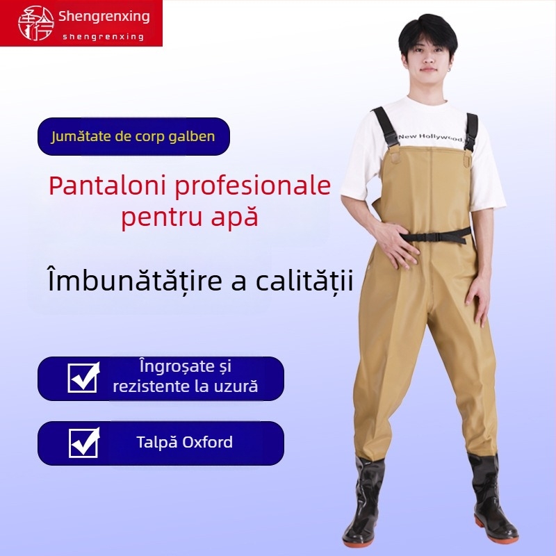Pantaloni de pescuit din PVC impermeabili, unisex, rezistenți la uzură și vânt, pentru utilizare pe tot sezonul