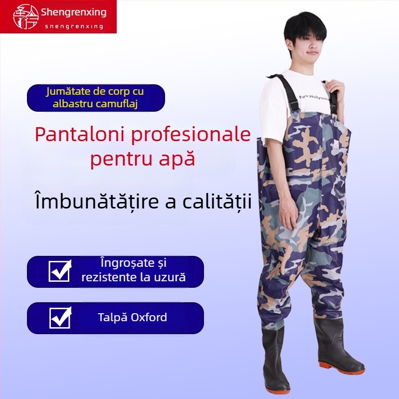 Pantaloni de pescuit din PVC impermeabili, unisex, rezistenți la uzură și vânt, pentru utilizare pe tot sezonul
