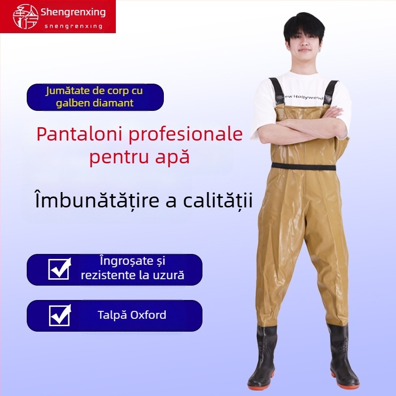 Pantaloni de pescuit din PVC impermeabili, unisex, rezistenți la uzură și vânt, pentru utilizare pe tot sezonul