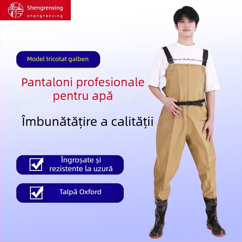 Pantaloni de pescuit din PVC impermeabili, unisex, rezistenți la uzură și vânt, pentru utilizare pe tot sezonul
