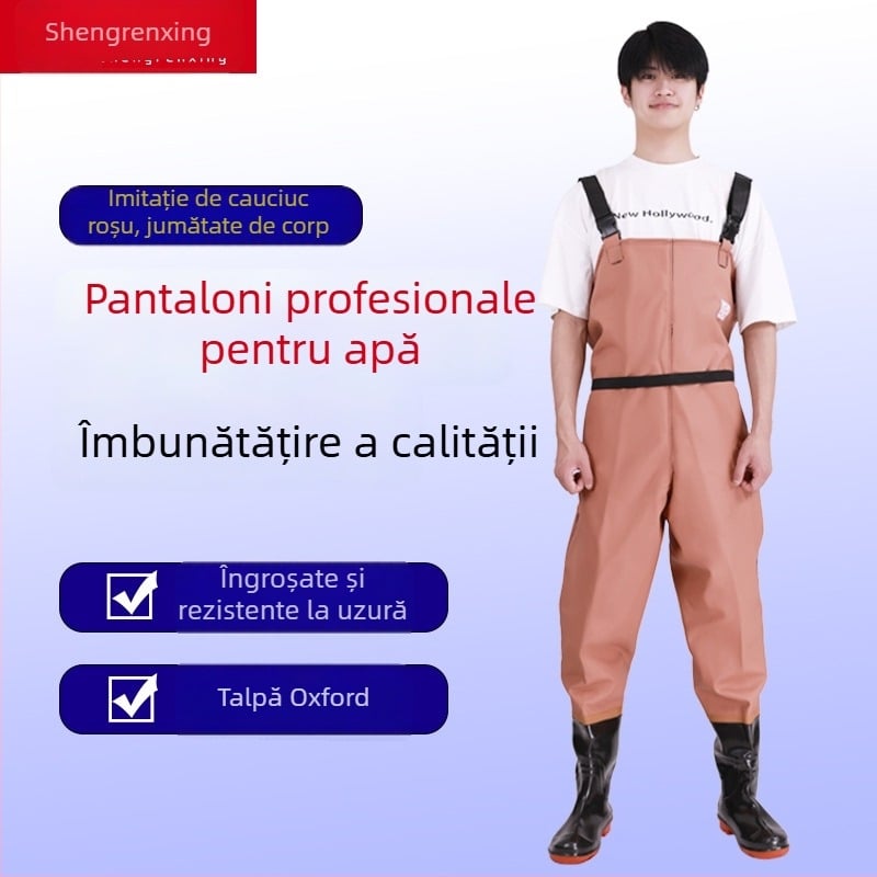 Pantaloni de pescuit din PVC impermeabili, unisex, rezistenți la uzură și vânt, pentru utilizare pe tot sezonul