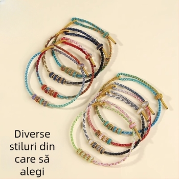 Brățară croșetată manual din cord, stil etnic, unisex (vara 2025)