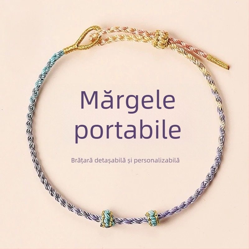 Brățară croșetată manual din cord, stil etnic, unisex (vara 2025)