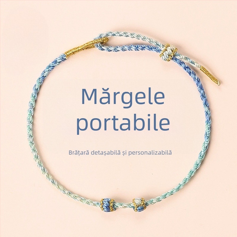 Brățară croșetată manual din cord, stil etnic, unisex (vara 2025)