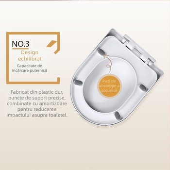 Capac de toaletă, tip UVO, îngroșat, închidere moale (din plastic, certificat CE)