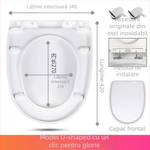 Capac de toaletă, tip UVO, îngroșat, închidere moale (din plastic, certificat CE)