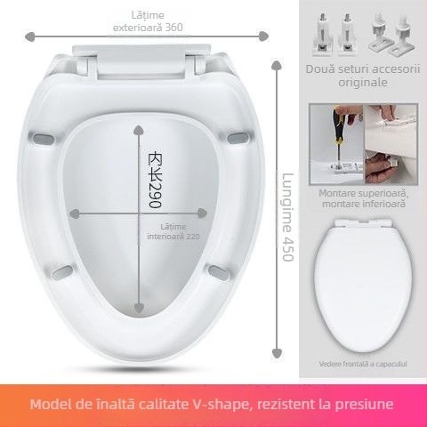 Capac de toaletă, tip UVO, îngroșat, închidere moale (din plastic, certificat CE)