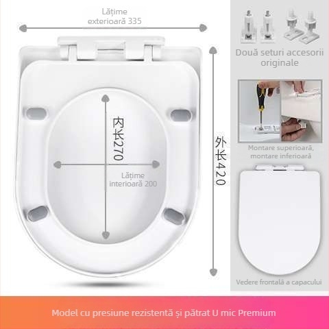 Capac de toaletă, tip UVO, îngroșat, închidere moale (din plastic, certificat CE)